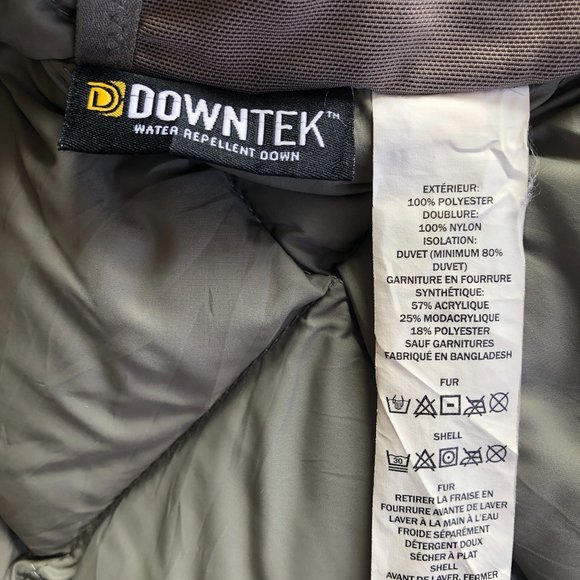 LL Bean Women's Baxter State Parka Black Removable Hood Faux Fur Down XS Petite - Picture 12 of 15